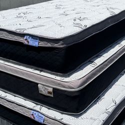 New Queen Mattress And Box Spring Bamboo Pillowtops! 