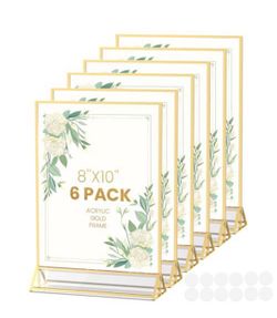 Gold frames 8 x 10 acrylic sign holders.