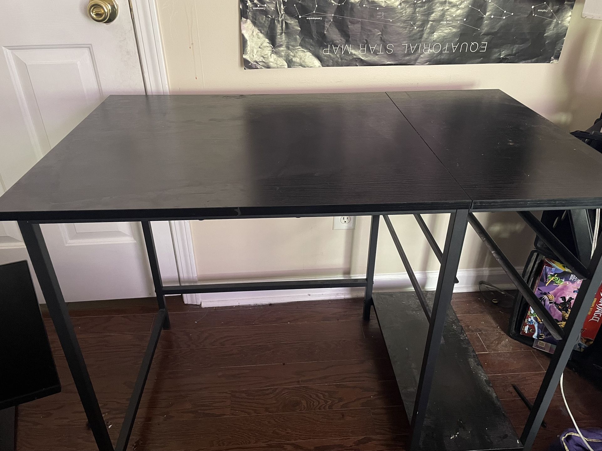 Wood And Meta Computer Desk