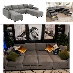 Luxury Modular Sofa Couch Bundle + Storage + Covers (MUST GO!)