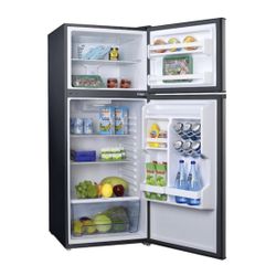 Galanz 10.0 cu. ft. Top Freezer Refrigerator with Dual Door, Frost Free in Stainless Steel Look