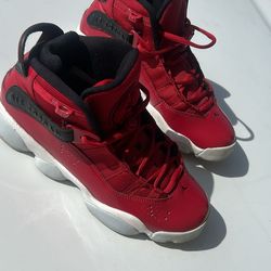 Red Jordan 6 rings size 5youth