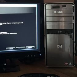 HP Pavilion 8 Gb Ram, 1.5 Tb Hard Drive, DVD Burner, 23” LED Monitor, Wireless Keyboard, Additional Monitor with HDMI Cable Included(No Power Adaptor)
