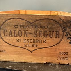 Vintage Empty Wooden Wine Box 