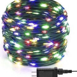  Waterproof LED Outdoor Christmas String Lights, 96Ft 300 LED 9 Modes Color Changing Indoor & Outside Fairy Light