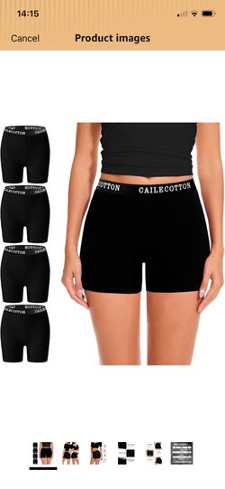 Womens Underwear Cotton Boxer Briefs for Women High Waisted Boy Short Panties Strech Breathable - 4 pack ( please follow my page all brand new)