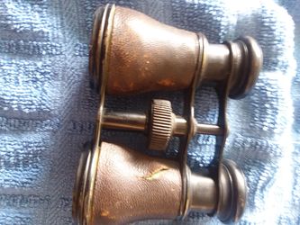 ANTIQUE Opera Leather Binoculars WITH CASE