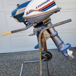 1977 Evinrude 4.0 hp Outboard Motor & 1 Fuel Tank for Sale - $200 OBO