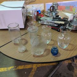 Must Go! Various Sizes Of Floral Glass Vases!!!
