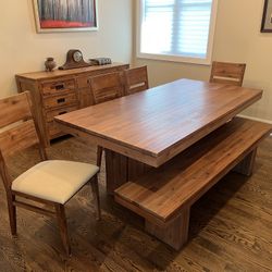 Contemporary Wood Formal Dining Room Set 