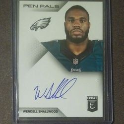 2016 Panini Donruss Elite Pen Pals Wendell Smallwood Philadelphia Eagles Rookie Auto Autograph #PP-WS Football Card Collectible Sports NFL