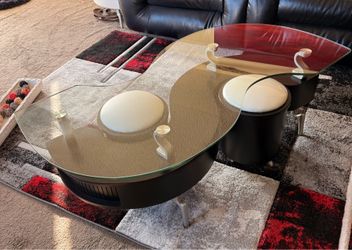Beautiful Modern S-Shaped Glass Table