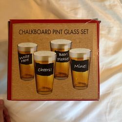 Chalkboard pint glass set of 4