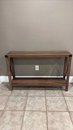Rustic Farmhouse Console Table with Lower Shelf