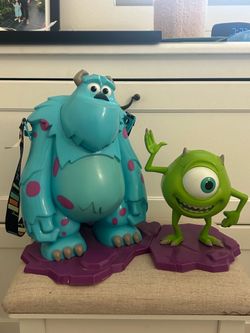Disney Pixar Monsters Inc Sulley Popcorn Bucket & Mike Sipper Cup