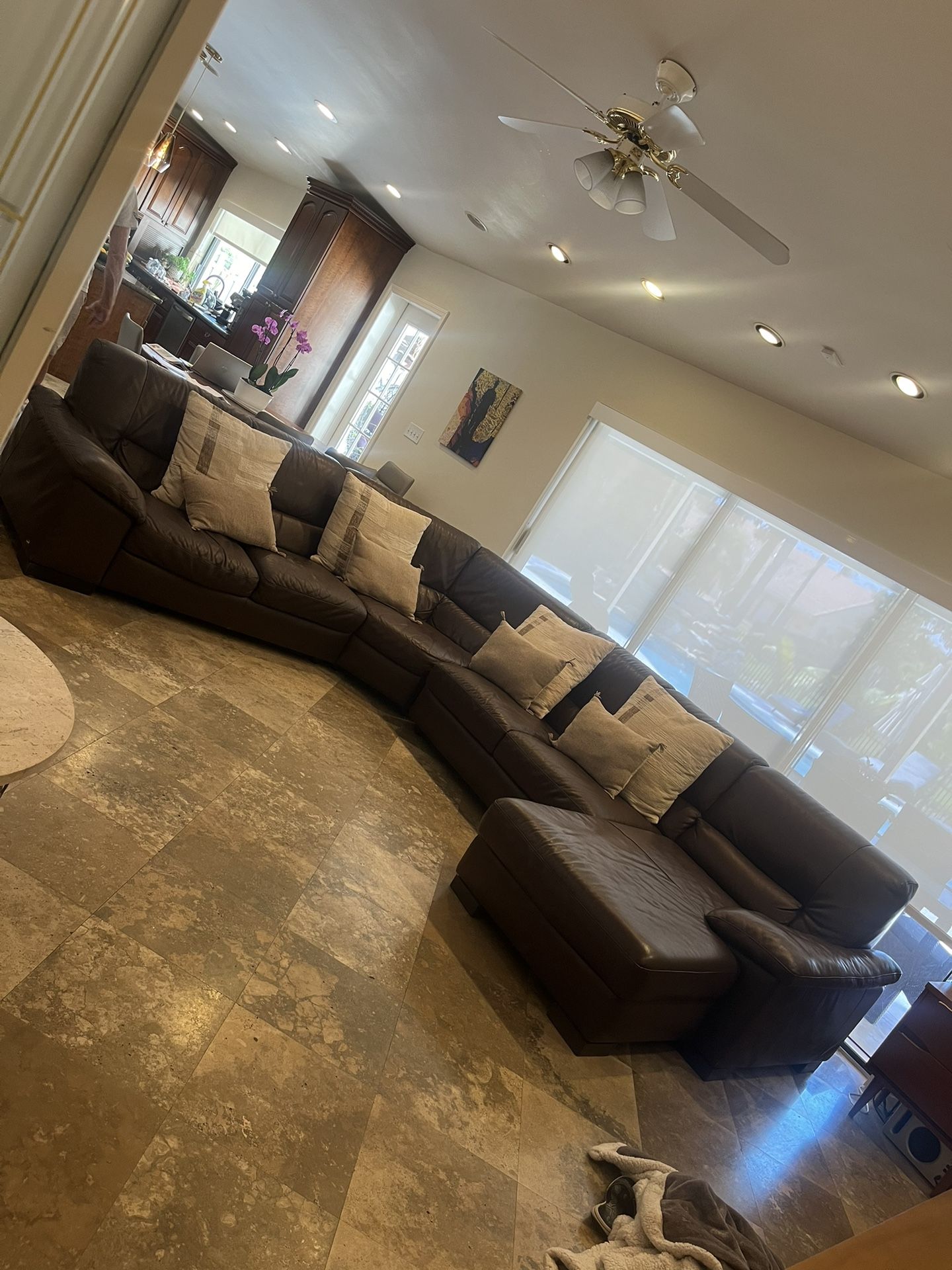 Brown Leather Sectional Sofa