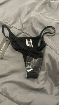 Pretty Little Thing Black Brazilian String Bikini Bottom - Size L