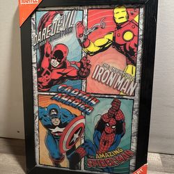 Holographic Marvel Comics Framed Wall Decor