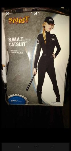 SWAT catsuit adult size large includes catsuit hat and belt