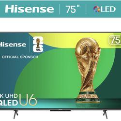 Hisense 75-Inch Class U6H Series ULED 4K UHD Google Smart TV (75U6H) - QLED, 600 Nits, Dolby Vision