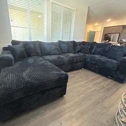Brand New Plush Corduroy Sectional Set 