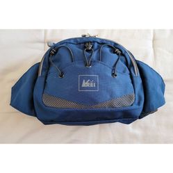 REI Multi-Pocket Shoulder Waist Hip Fanny Pack Belt Bag, Blue

