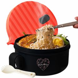 AI LOVE PEACE Microwaveable Ramen Noodle Bowl Cooker 40oz For Ramen, Rice, Pho, Soup, And Pasta, Dishwasher Safe And Portable, Ideal For Home, Office,