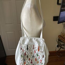 Womens White Leather houlder bag by East West Designs