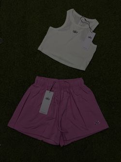 Alo Yoga Crop Tank and Shorts Set
