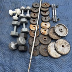 Weights Dumbbells Bars 227 Lbs 