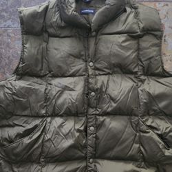 Lands End Mens Green Puffer Vest Size XL 46-48 