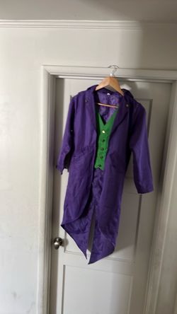 Joker Halloween Costume Purple Coat and Green Vest