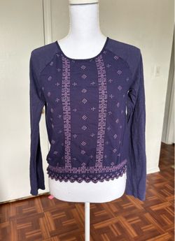 LOGG Girls purple embroidered long sleeve top size 13-14Y