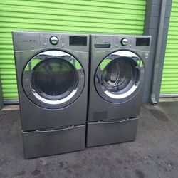 LG He FRONT LOAD WASHER AND DRYER SET 