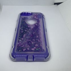 For iPhone 6 Plus 7 Plus 8 Plus Glitter Purple Case Cover 
