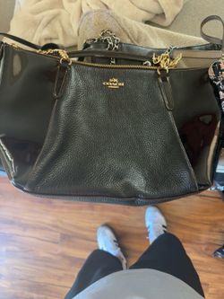 Coach Gallery Tote F55443 – Black Leather & Patent Leather