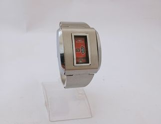 Vintage Technos Jump Hour Date Red Dial 21 J Automatic Disk 40mm Watch Men's Watch