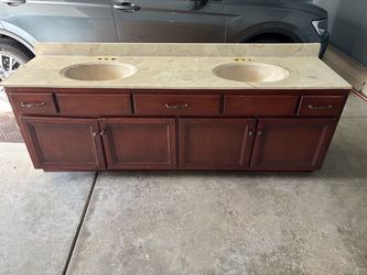 84” Double Sink Bathroom Vanity – Solid Wood Cabinet with Cultured Marble Top