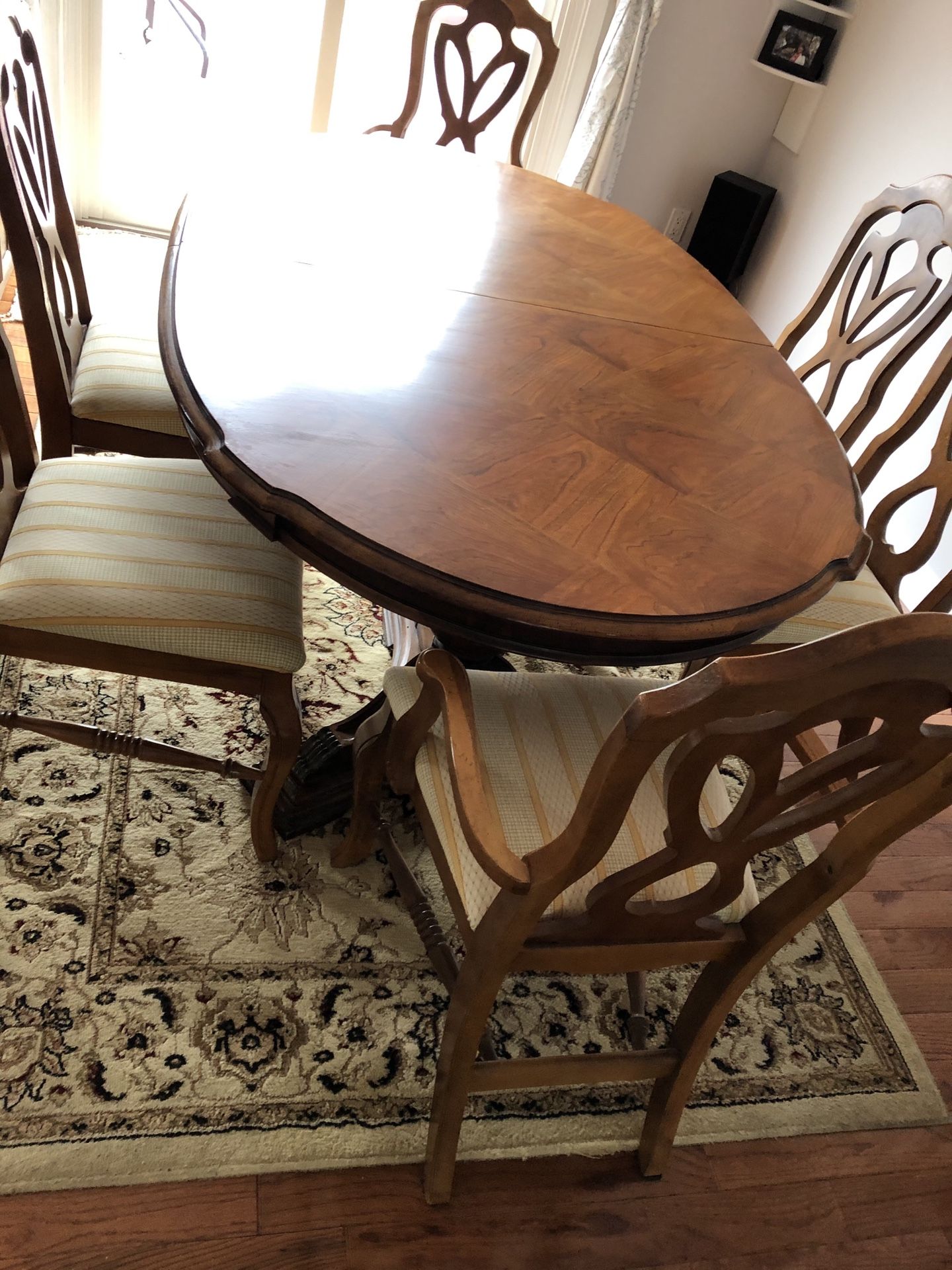 Antique table with chair