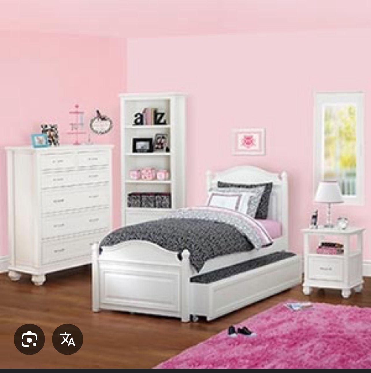 Twin Trundle Bed, Sealy Mattress, Matching Shelf Unit