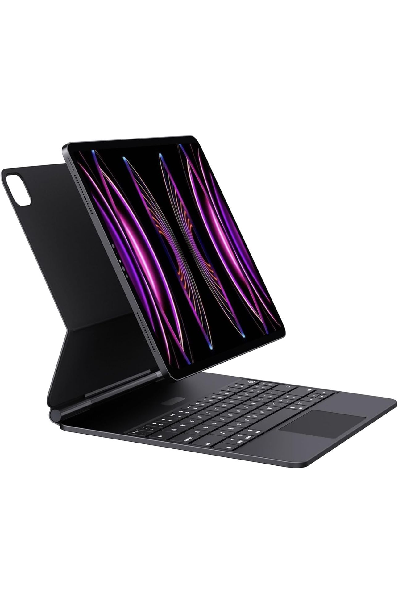 APPS2Car Magic Keyboard for iPad Pro 12.9 inch(3rd, 4th, 5th and 6th Gen), Waterproof iPad Case with Keyboard, Floating Cantilever Stand, Built-in Tra