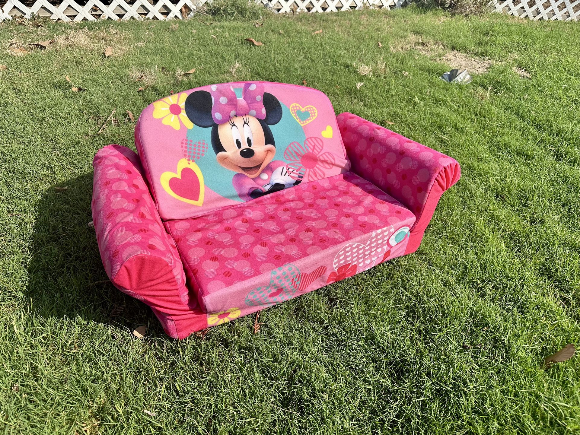 Mickey Mouse, Pink Couch Seat And Bed For Kids