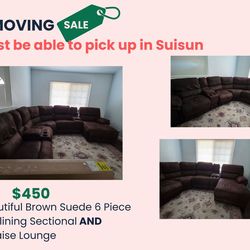 6 Piece Reclining Sectional and Chaise Lounge