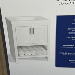 Vanity combo 30 inches Glacier bay stone included (white)
