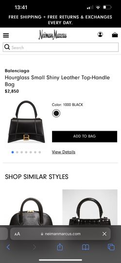 BALENCIAGA HOURGLASS SMALL SHINY BAG