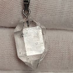 Herkimer Diamond Crystal Pendant AAAA QUALITY Double Terminated Rainbow Inclusions 