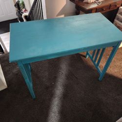 Teal Wood Desk