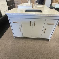 Glam 48” Bathroom Vanity - Marble Top