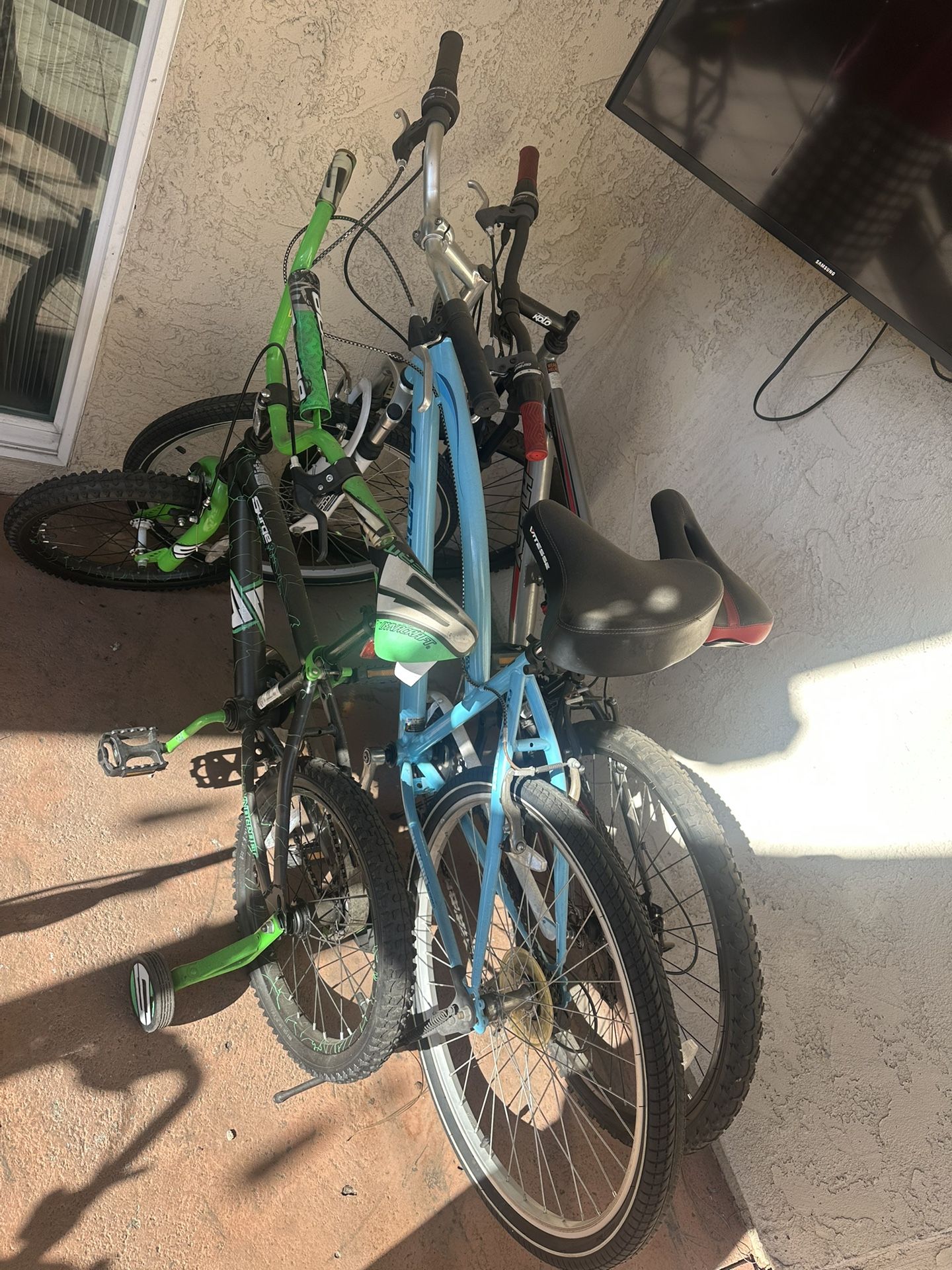 3 Bicycles. 2 Adults And 1 Kids Bicycle.