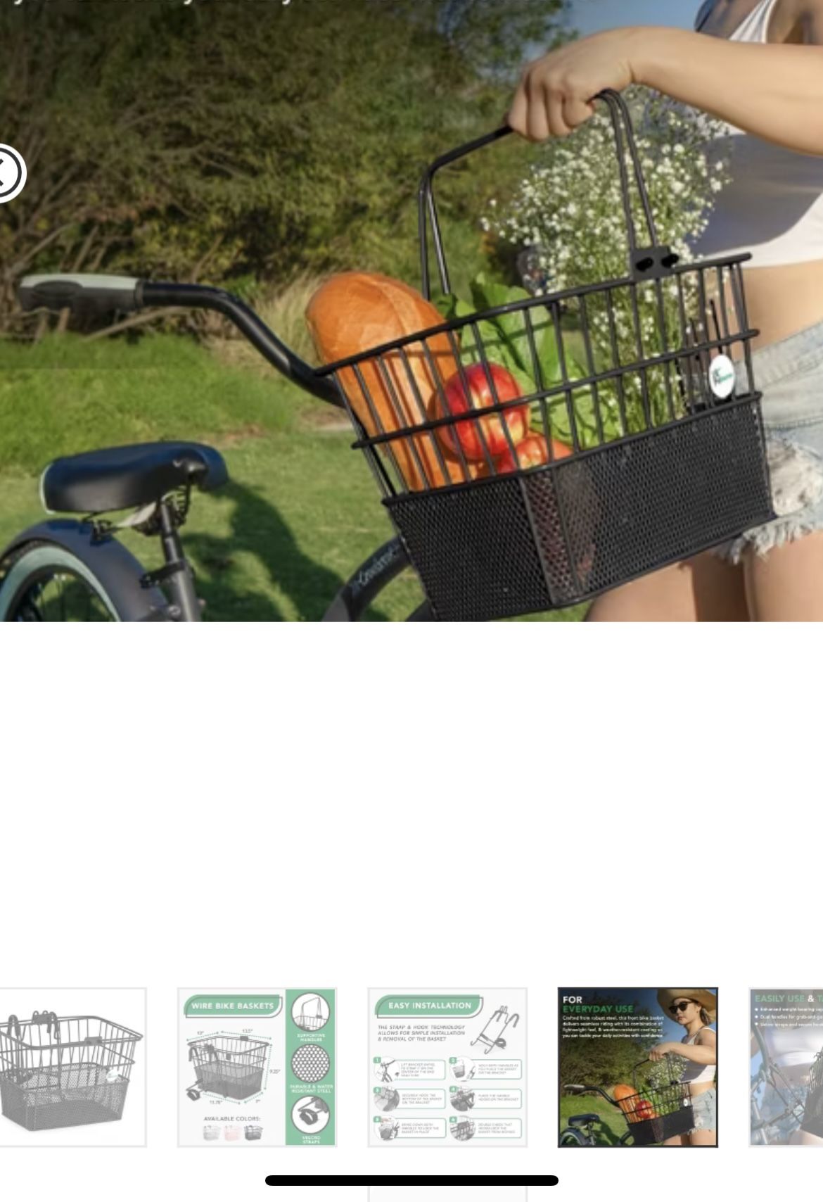 Apollo Detachable Front Bike Basket.